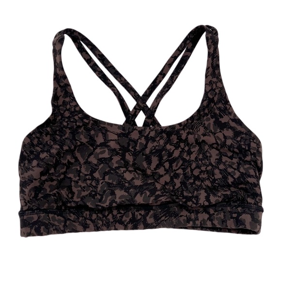 Lululemon Energy Bra Medium Support Wild Thing Camo Brown Earth Multi 6 S - Picture 7 of 10